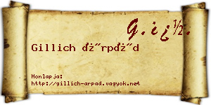 Gillich Árpád névjegykártya